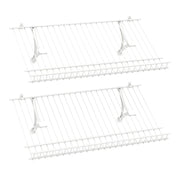 Set di 2 ripiani in filo metallico da parete 61 x 30 x 2,5 cm elevata capacità di carico design sospeso metallo bianco 20_0011810