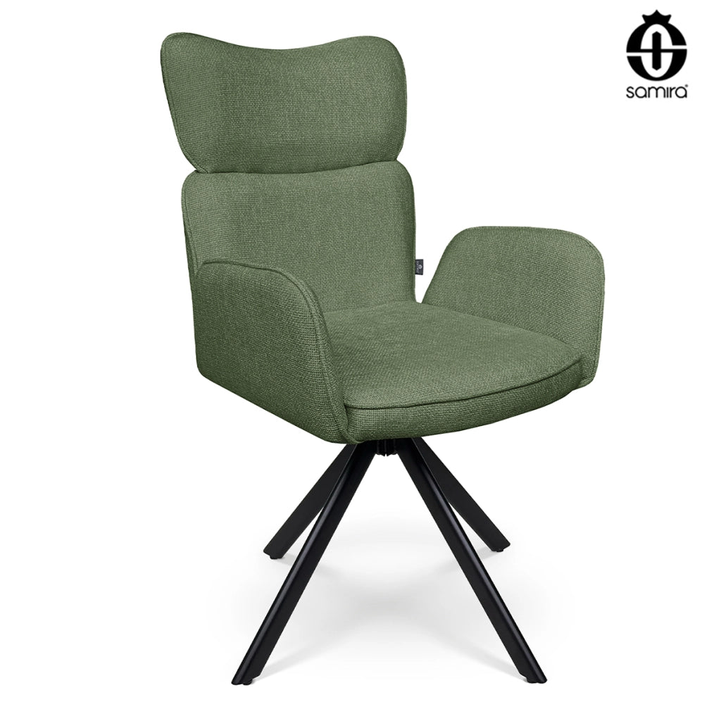Sedia ufficio in tessuto, poltrona girevole verde oliva – Oslo