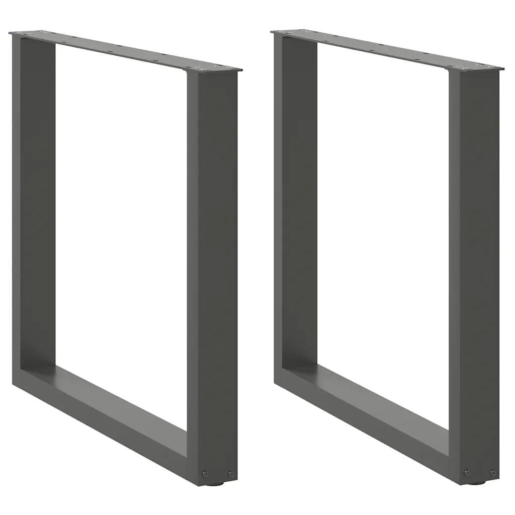 Gambe per tavolo da pranzo a forma di U 2 pz Antracite 80x(72-73) cm Acciaio