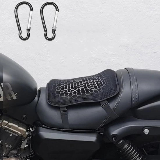 Zitting con Cuscino in Gomma - Ademend Mesh - Nero - Comfortevole - Forma Universale - 28 x 21 cm