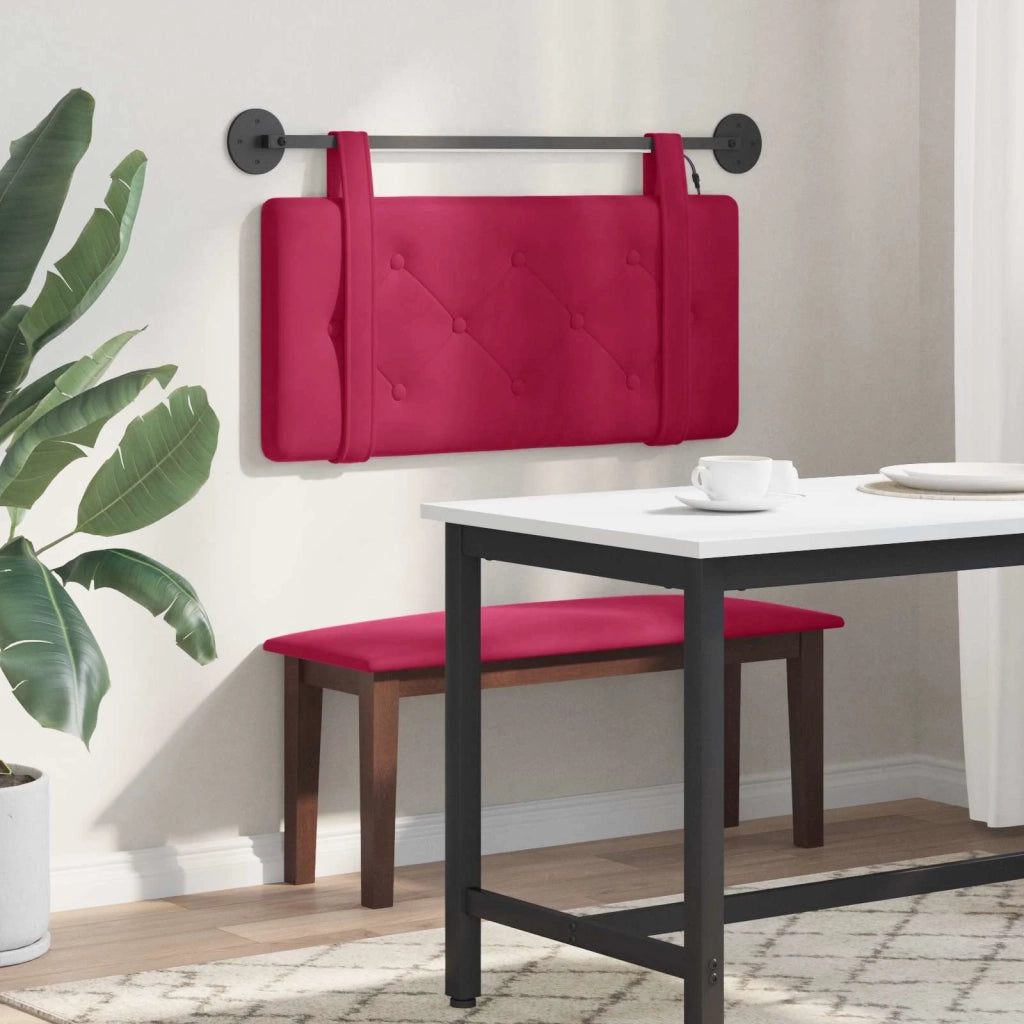 Testiera | Testata sospesa Con luce LED Rosso Vino Velluto