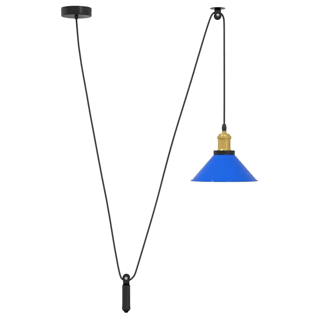 Lampada a Sospensione Regolabile E27 Blu Scuro ?22 cm Metallo CFW7588441