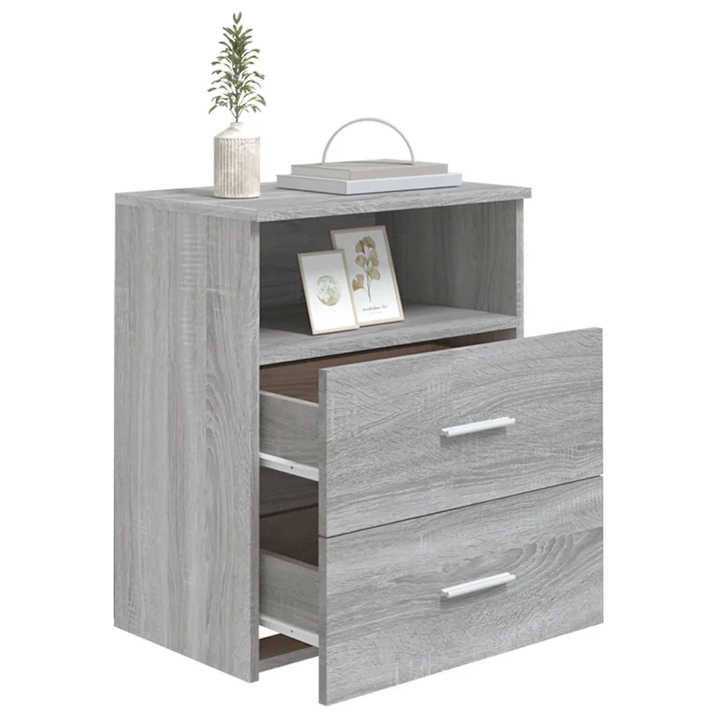 Comodino Grigio Sonoma 50x32x60 cm cod mxl 30808