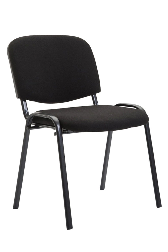 Set 4 Sedie Ufficio Visitatore Ken Imbottite In Tessuto nero
