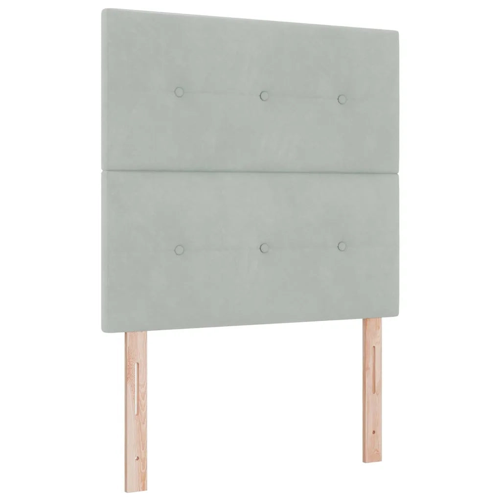 Letto a molle con materasso Grigio chiaro 90 x 200 cm Velluto