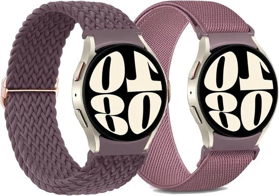 Cinturino orologio elastico tessuto - Compatibile con Samsung Galaxy Watch - Cinturino di ricambio in nylon - 40 mm, 44 mm, 43 mm, 47 mm, 42 mm, 46 mm - 2 pezzi