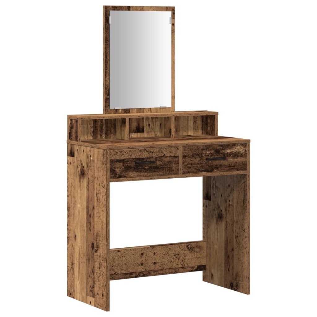 Tavolo da Trucco con Cassetti in Legno Antico 79x41x140 cm