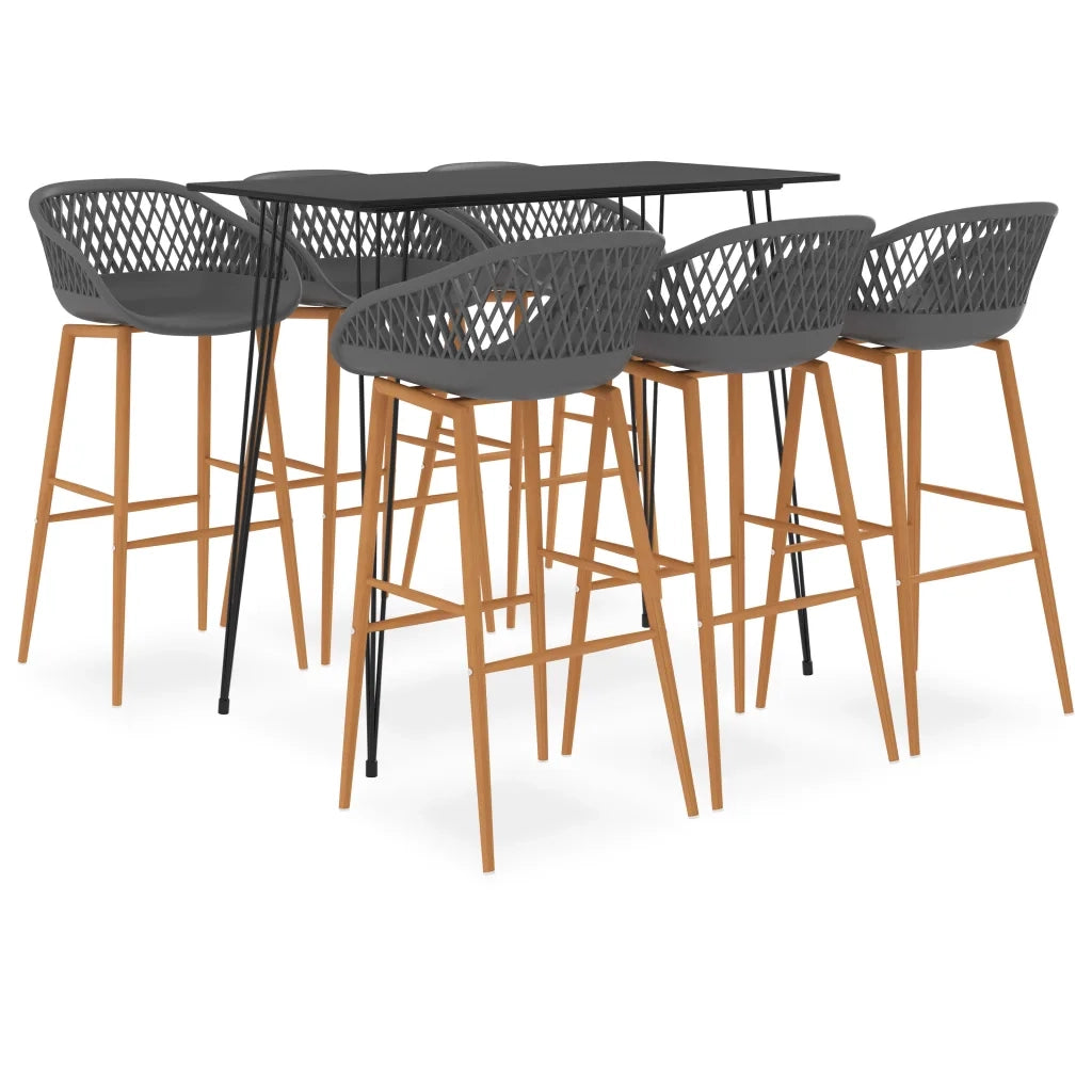 Set da Bar 7 pz Nero e Grigiocod mxl 72424