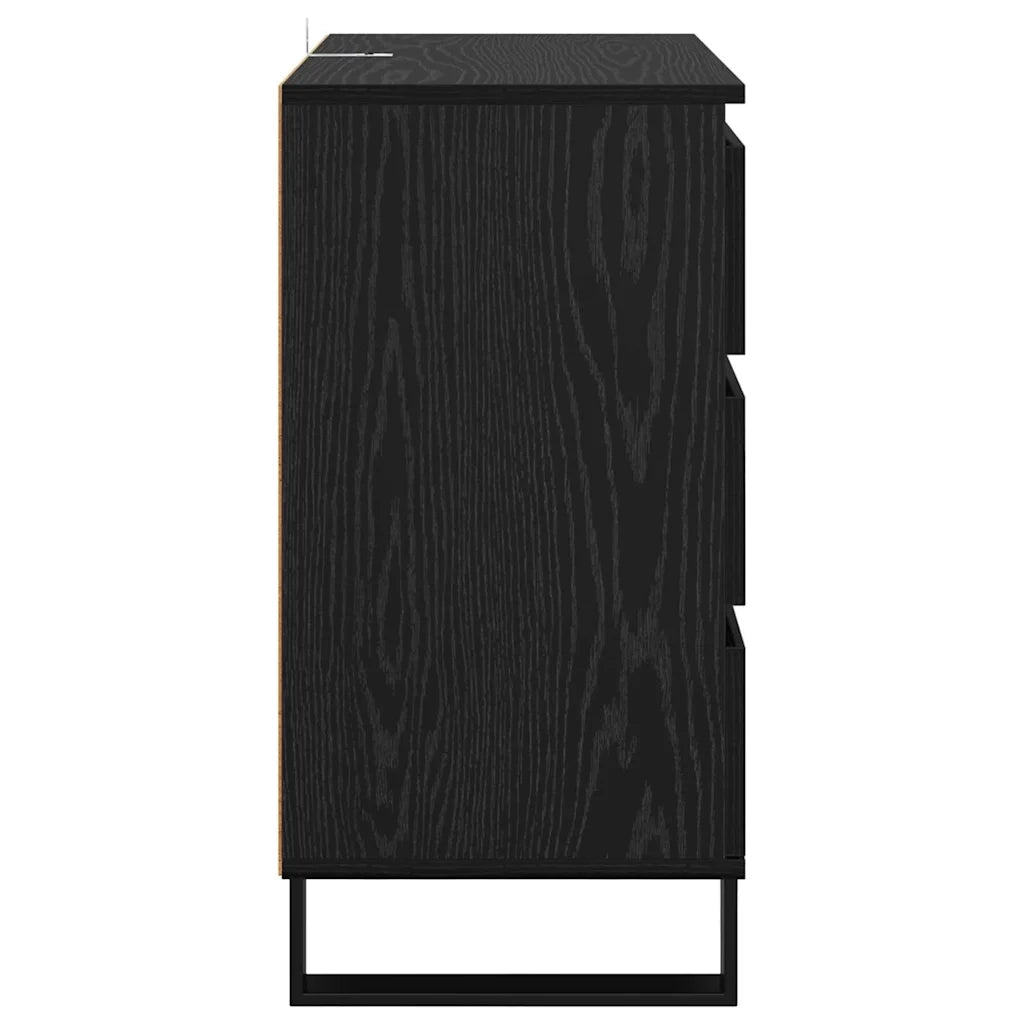 Credenza-Buffet-Armadio da cucina Rovere Nero 60 x 35 x 70 cm Legno multistrato 399305