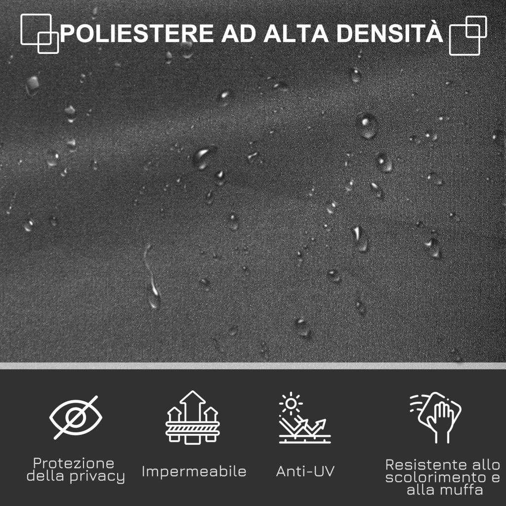 Frangivista da Giardino Estensibile 3x1.8m, Poliestere Anti UV e Alluminio, Grigio