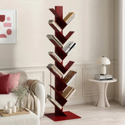 Libreria Eksjö a Forma di Albero Scaffale da Terra 150 x 39 x 39 cm - Rosso Opaco [en.casa]