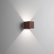 APPLIQUE PARETE CUBO DA ESTERNO CORTEN A LED 16W 3000K HOTSHOT AFFRALUX