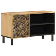 Mobile TV multimediale scaffale per televisione televisore buffet sala da pranzo soggiorno camera da letto 80 x 31 x 46 cm legno massello di mango marrone 02_0026230