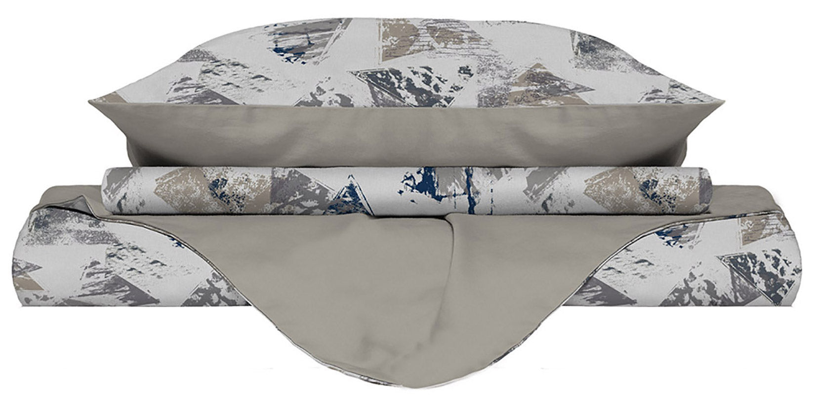 Copripiumino Singolo con Federe Stampato in Microfibra Urban Blu