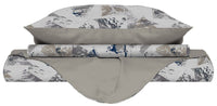 Copripiumino 1 Piazza e Mezzo con Federe Stampato in Microfibra Urban Blu