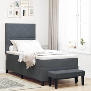 Letto a molle con testiera Grigio scuro 200 x 100 cm Velluto 3344559