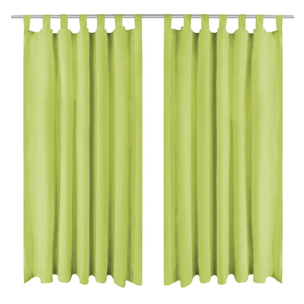 2 Pz Tende in Micro Raso con Passanti 140x245 cm Verdi cod mxl 67621