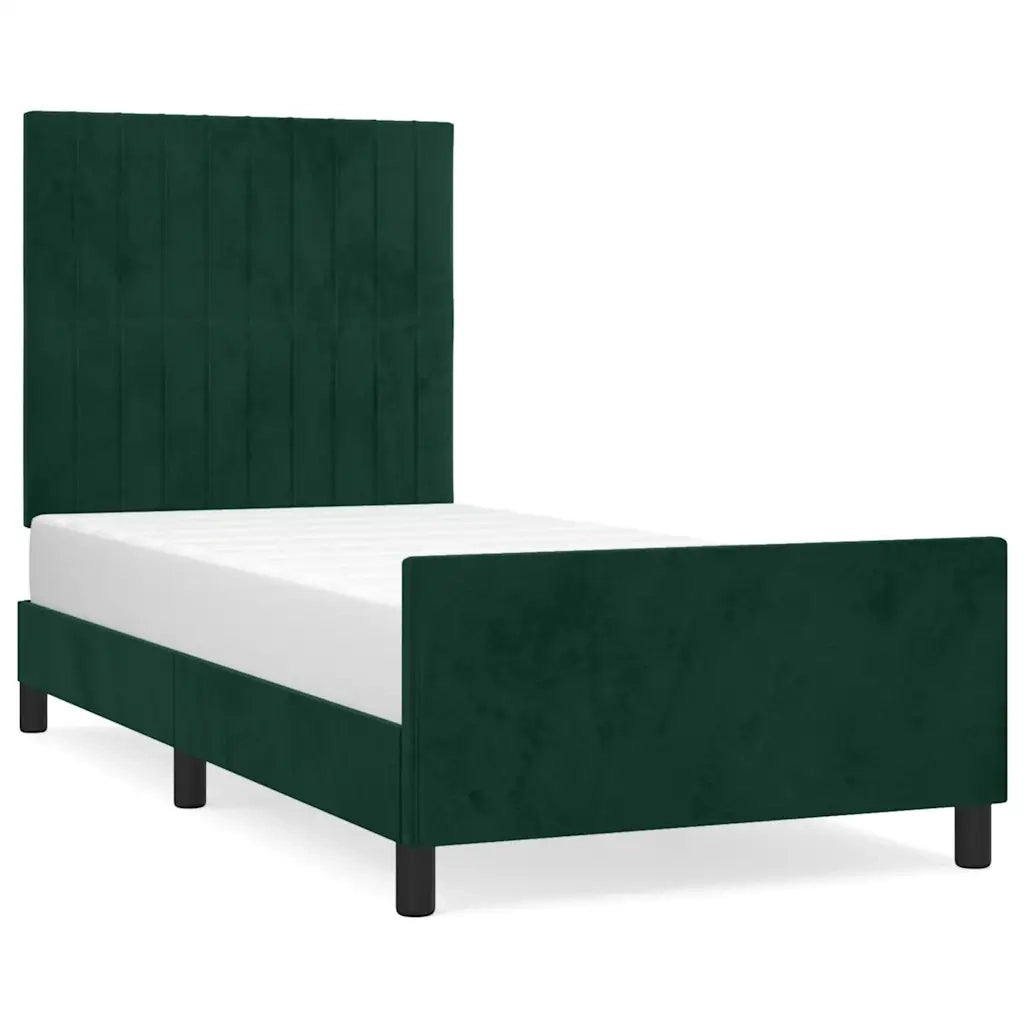 Giroletto senza Materasso Verde Scuro 80x200 cm in Velluto 3125846