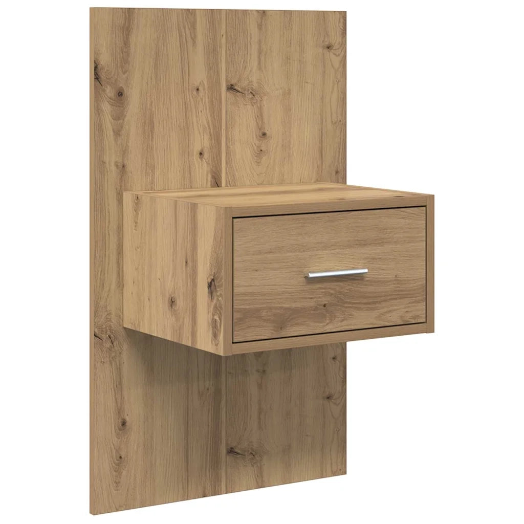 Testata con Comodino 3 pz-Set di 3 Testiera con Contenitore Rovere artigianale Legno multistrato 359940