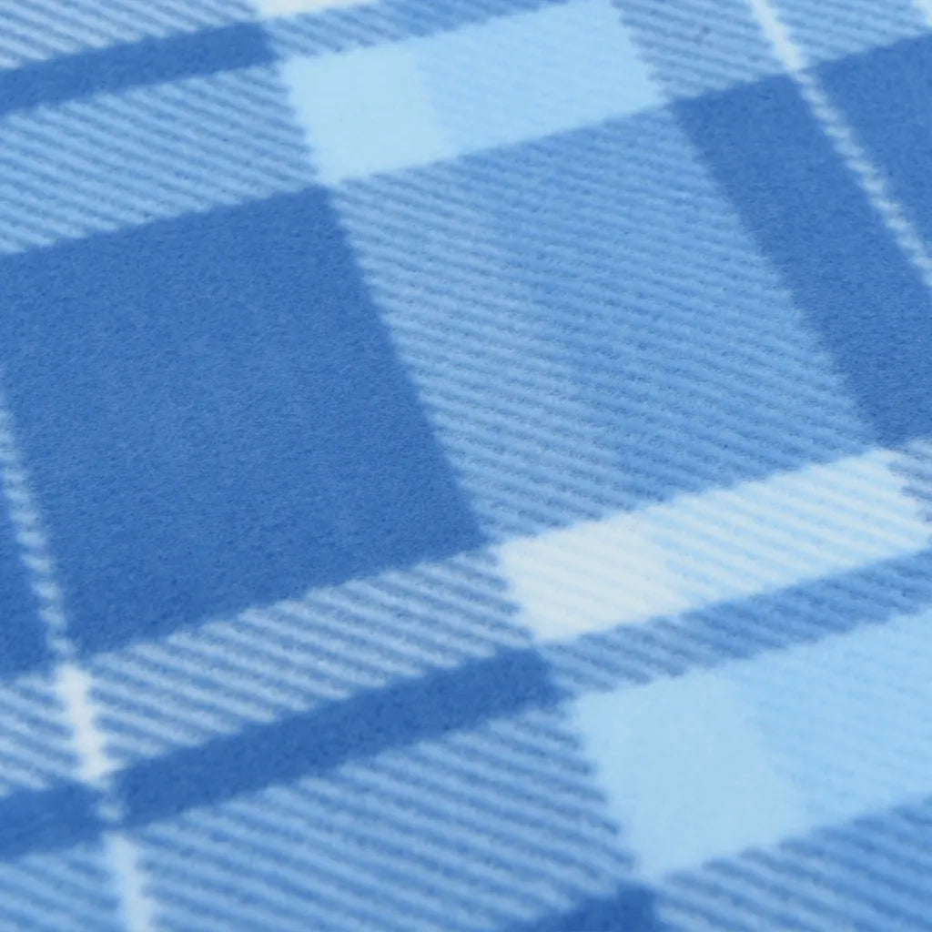 vidaXL Tovaglia da Picnic Pieghevole A Quadri Blu 200x200 cm Velluto