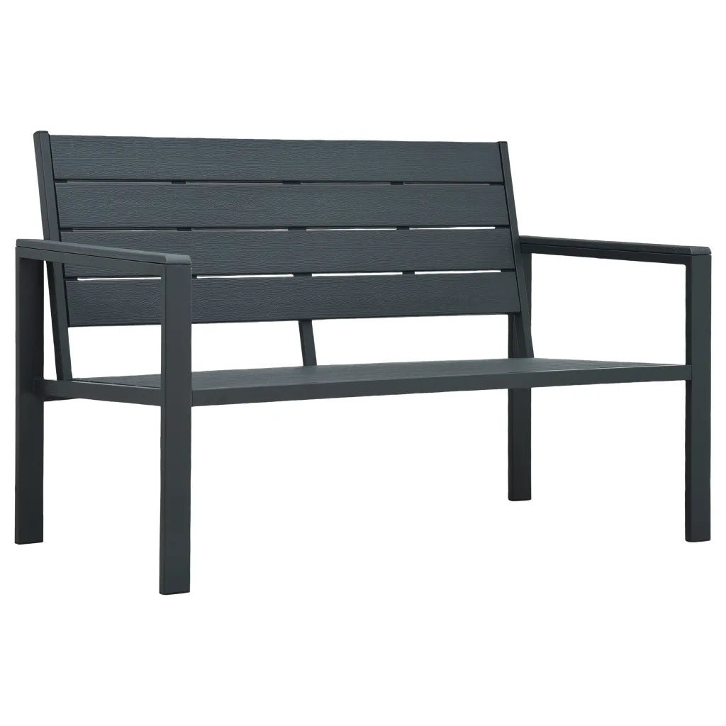 Panchina da Giardino 120 cm in HDPE Grigia con Aspetto Legno