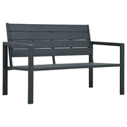Panchina da Giardino 120 cm in HDPE Grigia con Aspetto Legno
