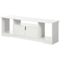 Mobile Porta TV Fino a 42" con Armadietto e Ripiani Aperti in Legno, 120x30x41cm