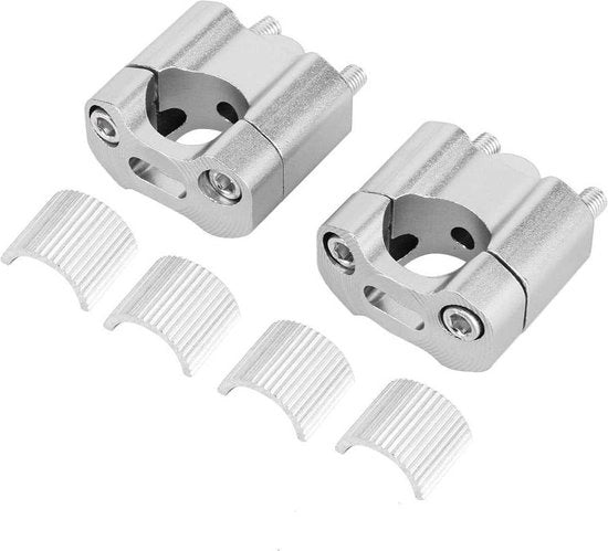 Stabilizzatore di sterzo coppia 22 mm/28 mm adapter per sterzo motorizzato in lega di alluminio a finitura argentata - migliorata precisione di controllo.