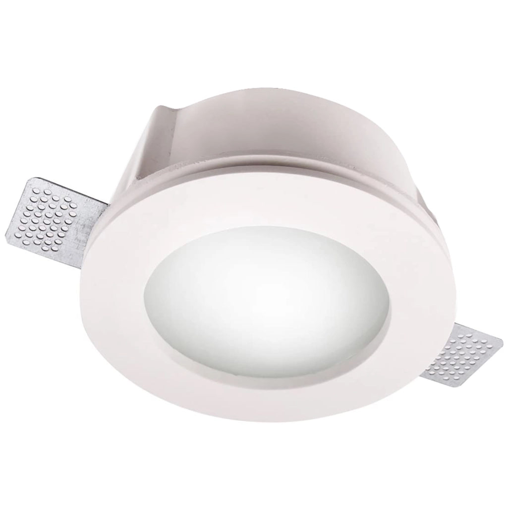 Porta faretto bianco gesso scomparsa lampada LED incasso moderno satinato 125mm