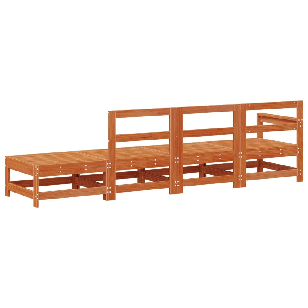 Salotto da Giardino-Divano componibile Sezionale Marrone Cera 252 x 62 x 70,5 cm