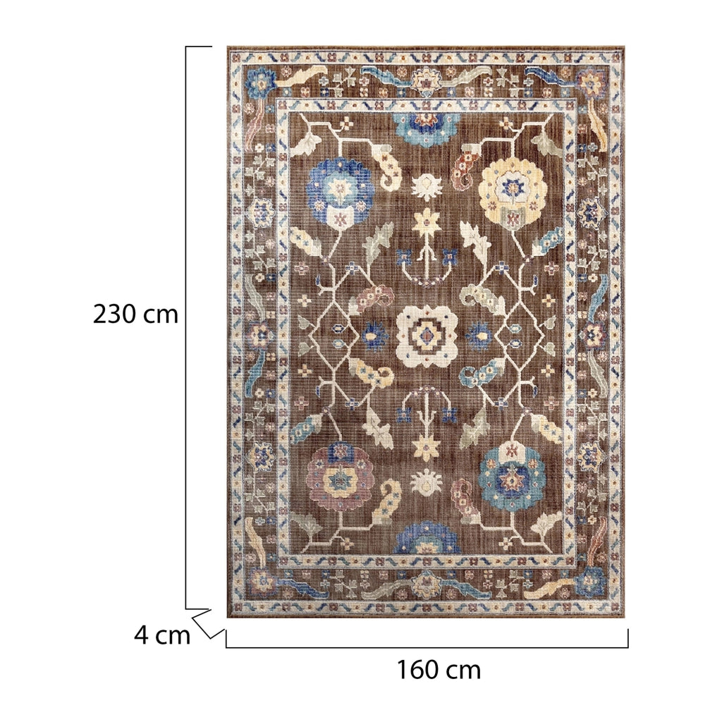 Latadami, Tappeto Punti 640.000 m2 Altezza Pelo 6 mm 100% Polipropilene, 230x160 cm Marrone