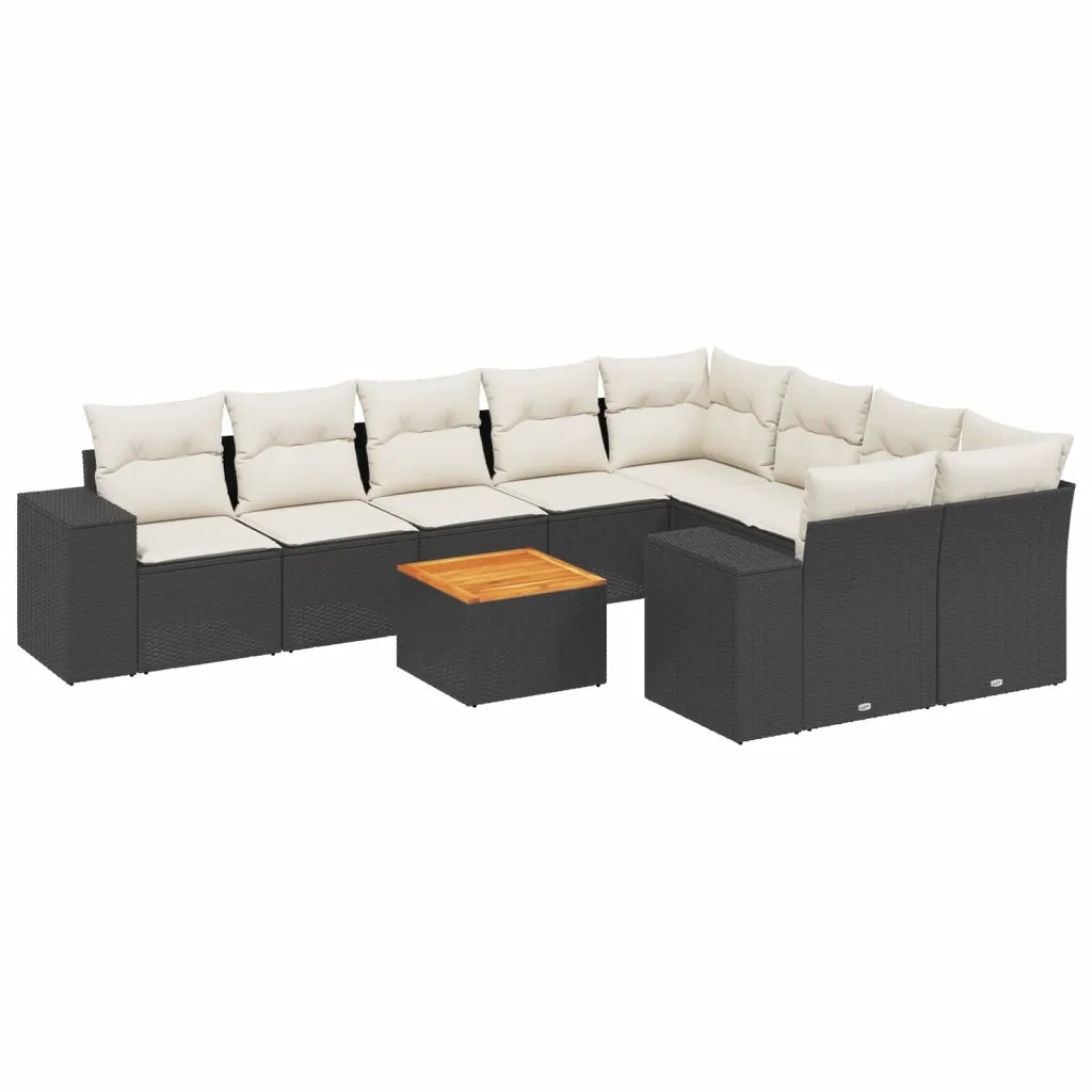 Set Divani da Giardino 10pz con Cuscini in Polyrattan Nerocod mxl 113632