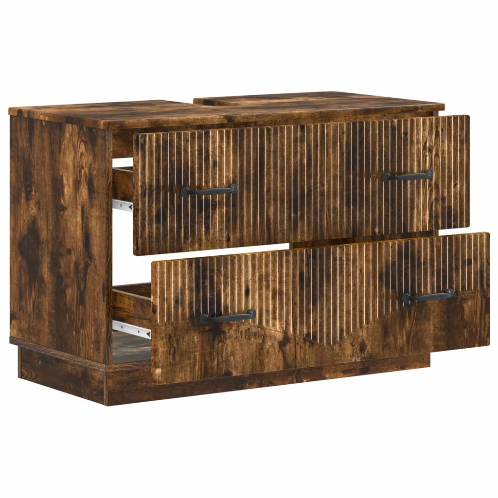 Armadio per Lavabo da Bagno HOORN Rovere Fumo 82 x 41 x 56 cm 897240