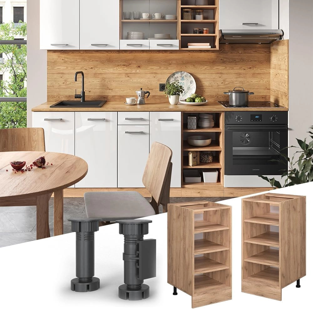 Scaffale da cucina R-Line, Quercia dorata, 40 cm senza piano di lavoro, per la libera combinazione all'interno di sistemi cucina modulari