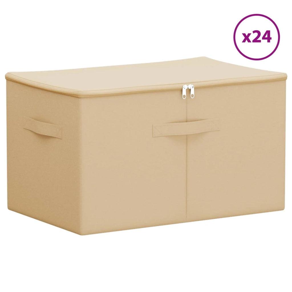 Scatola di Stoccaggio 24 pcs Crema 55 x 35 x 32 cm 42024608