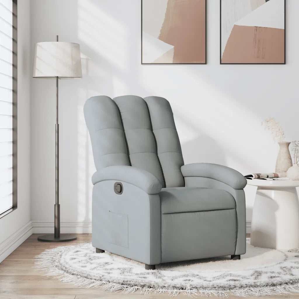 Divano Sedia-Poltrona reclinabile in tessuto grigio chiaro 709100
