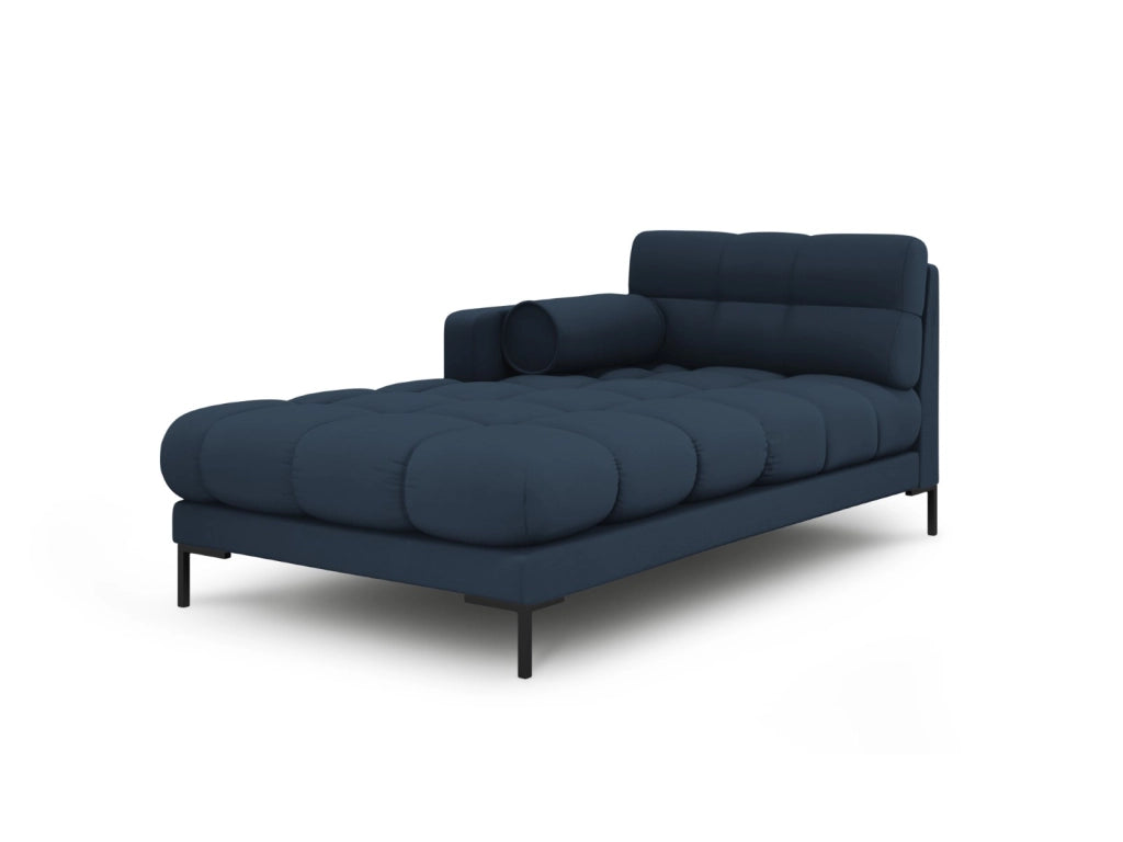 Cosmopolitan Design - Chaise longue sinistra "Bali" in tessuto strutturato blu 