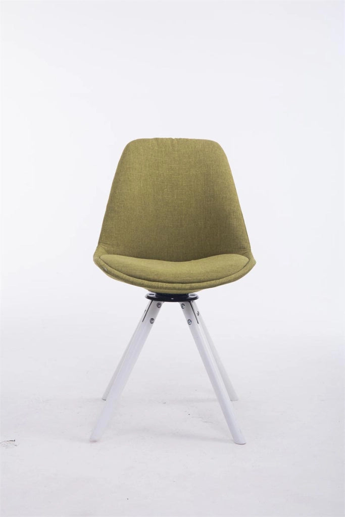 Sedia ospite Troyes Girevole Tessuto Rotondo verde,bianco