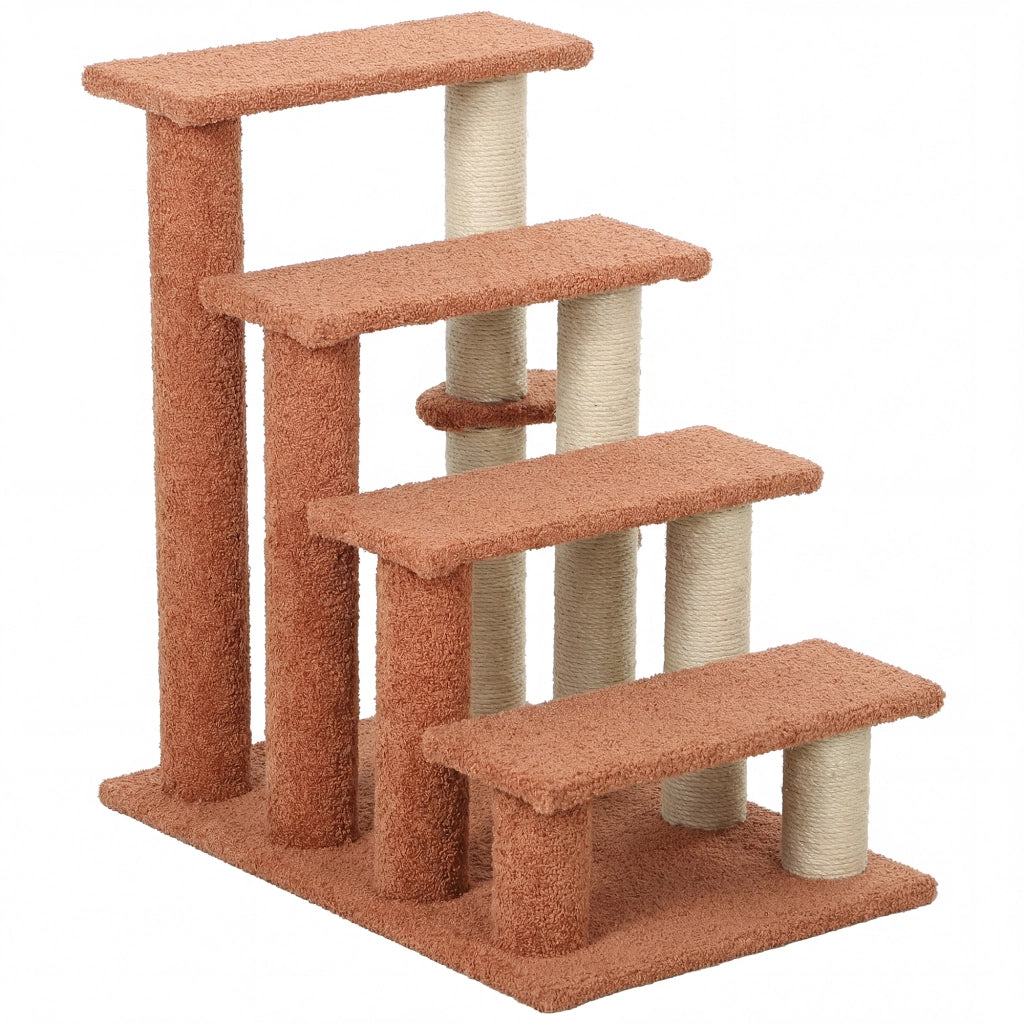 Scala per Gatti 4 Gradini ¨C Zephmum ¨C Marrone 60x40x64 cm