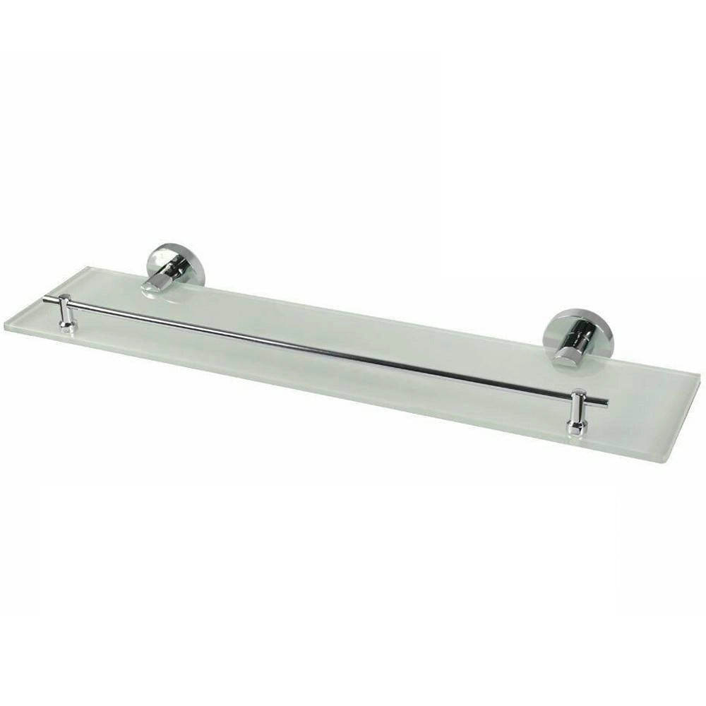 Trade Shop - Mensola In Acciaio Vetro Da Muro Fissaggio Viti Colla Mastice Arredo Bagno 52196 -