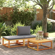 Set di divani da giardino 3 pezzi con cuscini in legno di acacia e corda 4008162