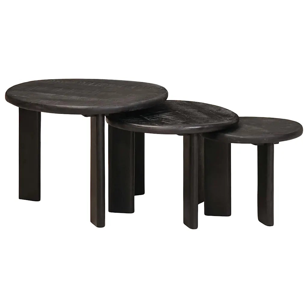 Tavoli da Caffè Nido 3 pcs Bianco Legno di mango massello 4104658