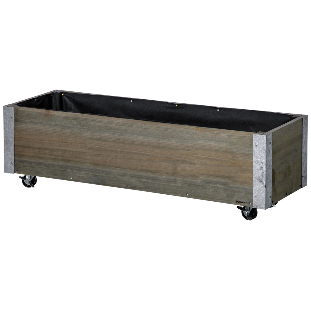 Jardinera Grande con Ruedas ¨C zephmum ¨C Grigio 96x30.6x30 cm