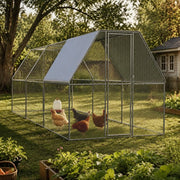 Outdoor Chicken Coop 2x6x2 M Galvanized Steel