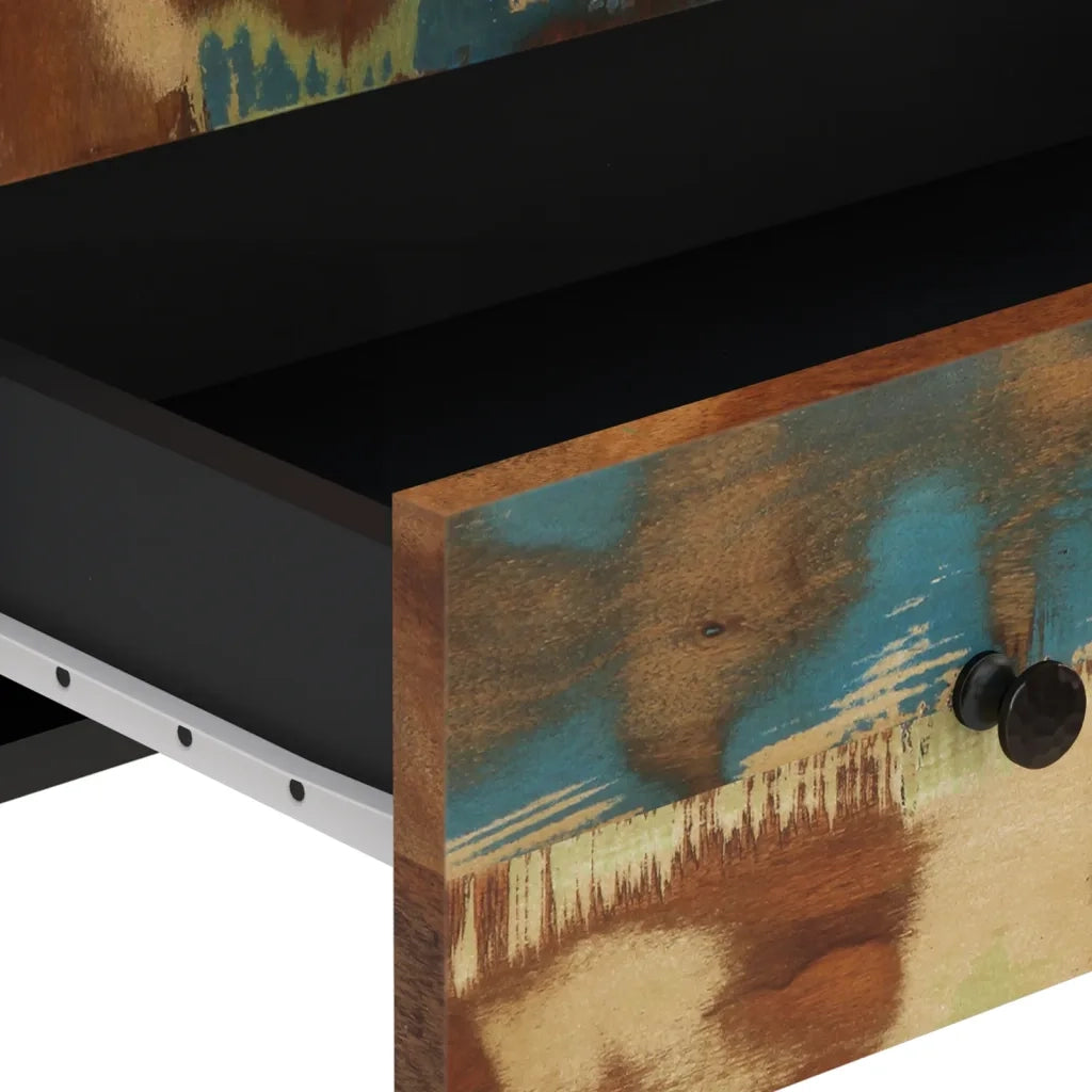 Credenza con Cassetto 60x33x100 Legno Massello Recupero e Ferro 352935