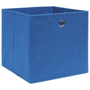 Contenitori 4 pz in Tessuto non Tessuto 28x28x28 cm Blu 325195