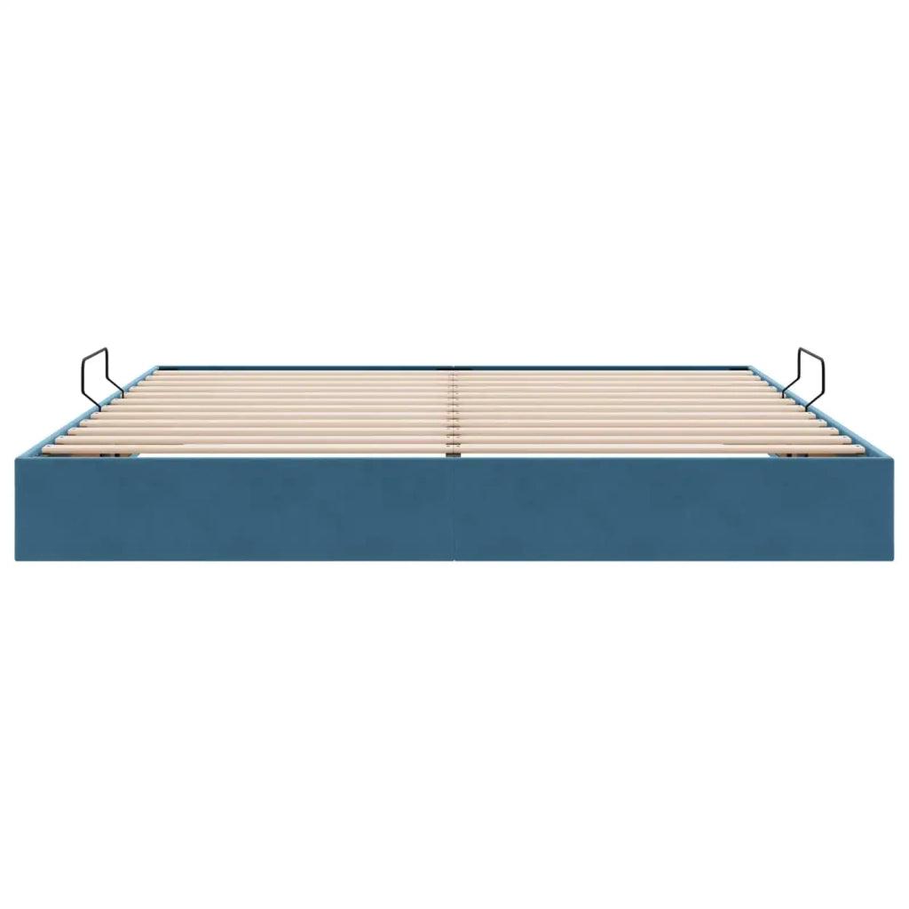 Letto ottomano con archiviazione Blu Scuro 200 x 200 cm Velluto