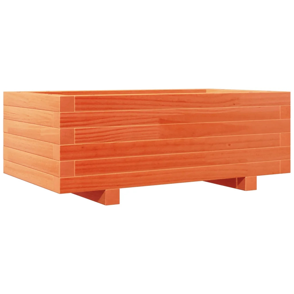 Fioriera Giardino-Vaso da Esterno-Contenitore per Piante Marrone Cera 70x40x26,5cm Legno Massello Pino