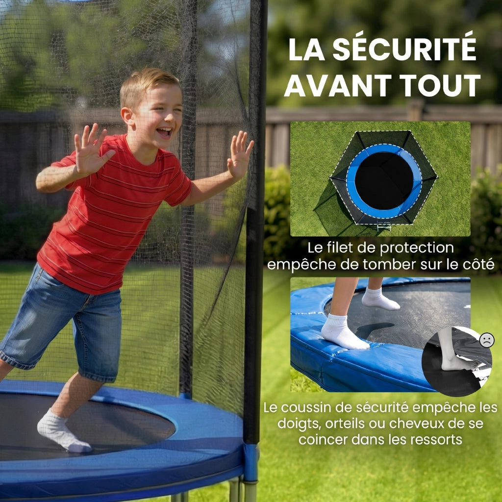 Trampolino da Giardino con Rete di Sicurezza ¨C zephmum ¨C ?180 cm