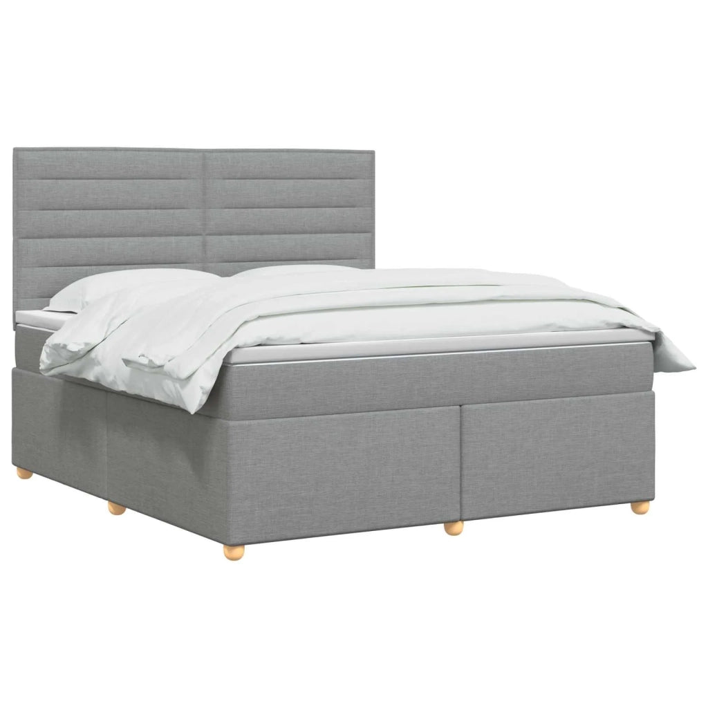 Letto box spring con materasso Grigio Chiaro 140 x 190 cm 3453872